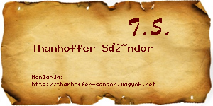 Thanhoffer Sándor névjegykártya