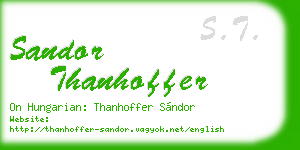 sandor thanhoffer business card